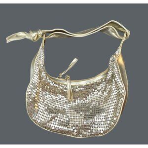 1980s Gold Sequin Mesh Evening Bag Shoulder Bag Retro Glam JJ4180